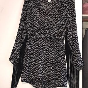 Black and white Coachella romper